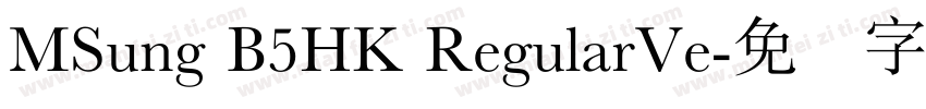 MSung B5HK RegularVe字体转换